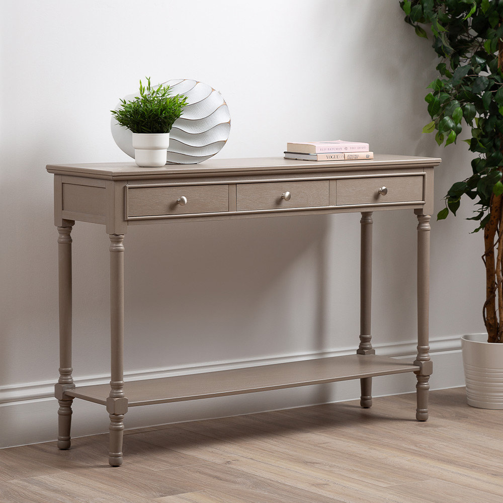 Three Posts 3 Drawer Console Table for Hallway Living Room Furniture Slim Entry Hall Table Cabinet Reviews Wayfair